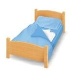 856 856-1 856-2 Children Bed Brown & Blue Color