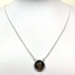 Silver Pendant Necklace / Smoky Quartz