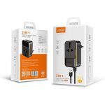 SC1205 30w 2in1 travel converter adapter mobile charger with Power Socket and 2 USB Fast Charger