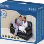 Bestway 75056 188x152x64 cm 5 in 1 multifunctional sofa + air pump 74 "x 60" x 25 "inflatable double sofa Portable double bed Lounge