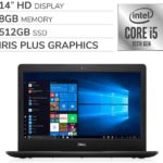 Dell Inspiron 2020 Premium 14” HD Laptop Notebook Computer, 4-Core 10th Gen Intel Core i5-1035G4 up to 3.7 GHz, Iris Plus Graphics, 8GB RAM, 512GB SSD, No DVD,Webcam,Bluetooth,Wi-Fi,HDMI,Windows 10