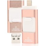 128GB iPhone USB Flash Drive, iOS Memory Stick, iPad External Storage Expansion for iOS Android PC Laptops (Rose Gold)