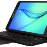 Folding PU Leather Folio Case Cover Detachable Wireless Keyboard Cover Case Compatible for Samsung Galaxy Tab A 9.7 T550 (Black)