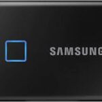 Samsung MU-PC1T0K/WW Portable SSD T7 TOUCH USB 3.2 With Fingerprint And Password Security - 1TB, Black