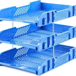 3 Tier Letter Tray Stackable File Magazine Holder Document Organizer A4 File Organizer Plastic Front Load File Holder