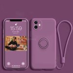 Original Silicone Magnetic Ring Holder Case For iPhone 11 12 13 14 Pro XS Max XR XS X 8 7 Plus Soft Stand Finger Bracket Cover