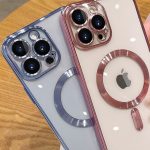 Fashion Plating For Magsafe Case For iPhone 14 13 12 11 Pro Max Wireless Charging Magnetic Soft Cover With Camera Lens Protector