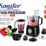 Sonifer Food Processor SF-8027, 9 in 1, 400W, 2 speed setting with pulse function .Safety lock system .Powerful for chopping, Slicing, Grating, Shredding, Whisking