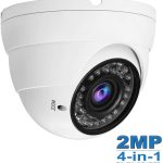 Anpviz 2MP CCTV Camera HD 1080P 4-in-1 (TVI/AHD/CVI/960H CVBS) Security Dome Camera, 2.8-12mm Varifocal Lens Analog Video Surveillance, Wide Angle Viewing Day & Night Indoor Outdoor Waterproof (White)